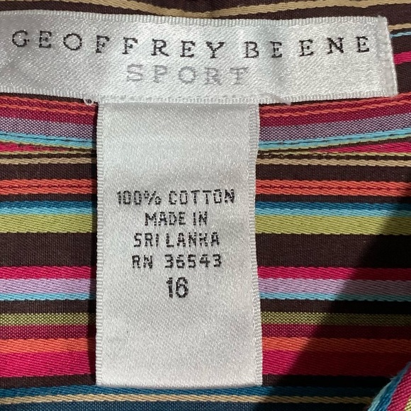 Geoffrey Beene multiple colored blouse shirt top - Picture 6 of 7